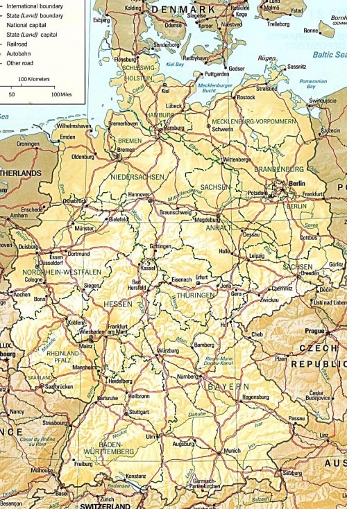 Almanya detaylı haritası
