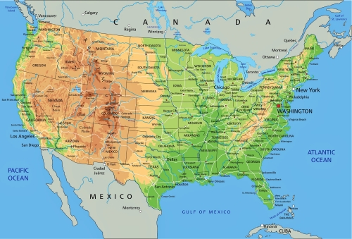 Amerika Birleşik Devletleri şehirler haritası